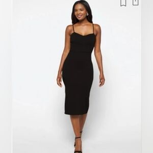 Nine Britton Black Colette Knit Midi Bodycon Dress - Size XSP